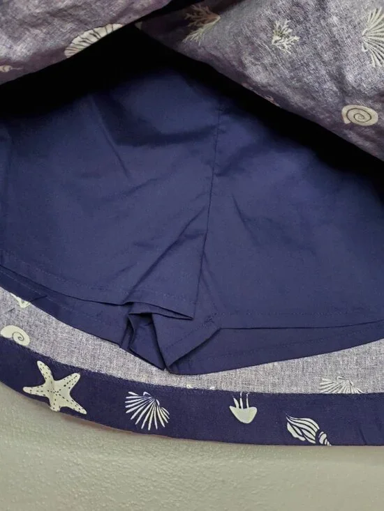 A New Day Navy Blue Skort With White Seashell Print Size 10 Side Zipper Closure - Picture 7 of 10
